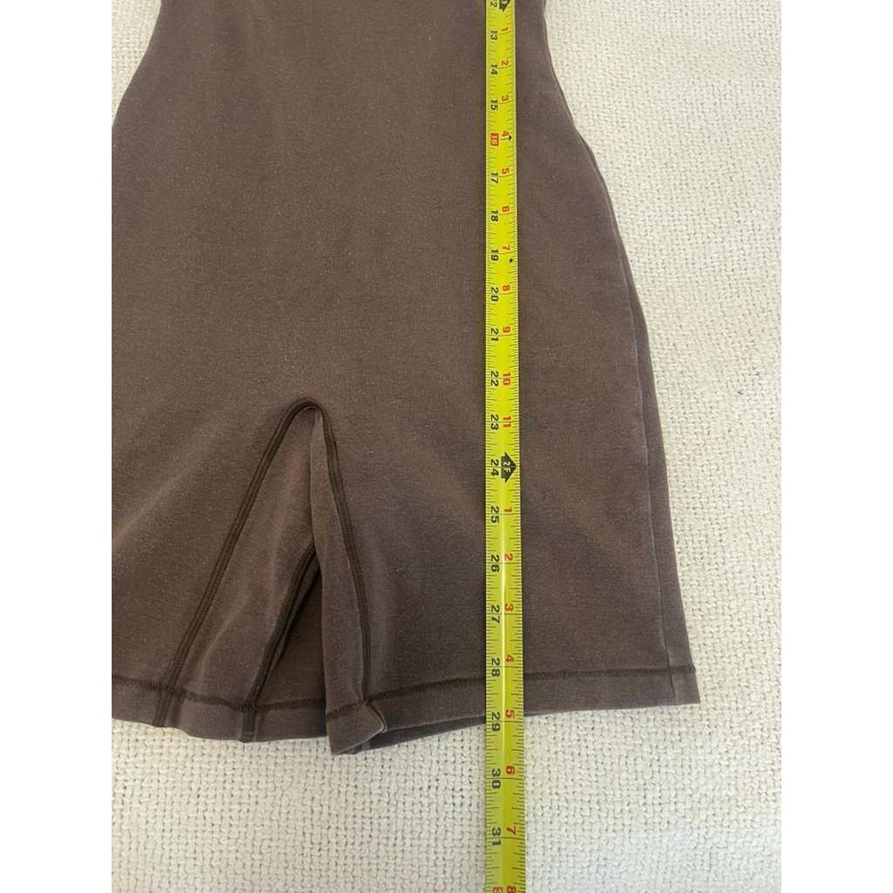 SKIMS Women Espresso Brown Cotton Ribbed Racerback Romper Size XS Bodycon Short - Picture 5 of 7